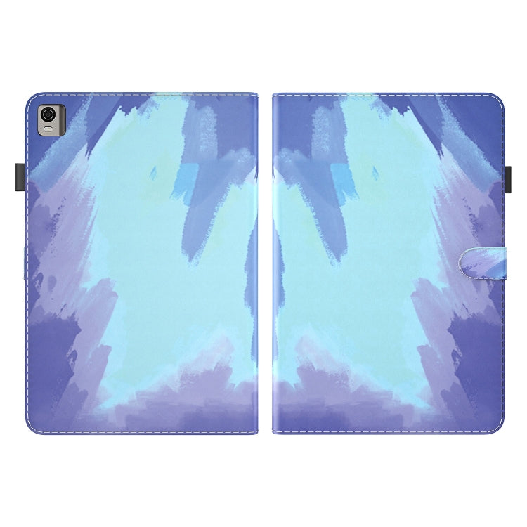 For Nokia T21 Watercolor Pattern Flip Leather Tablet Case(Winter Snow)