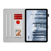 For Nokia T21 Watercolor Pattern Flip Leather Tablet Case(Spring Cherry)