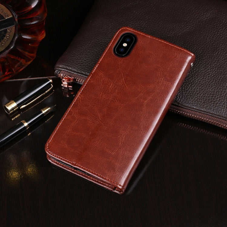 For Doogee X55 idewei  Crazy Horse Texture Horizontal Flip Leather Case with Holder & Card Slots & Wallet(White)