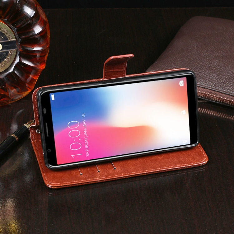 For Doogee X55 idewei  Crazy Horse Texture Horizontal Flip Leather Case with Holder & Card Slots & Wallet(White)