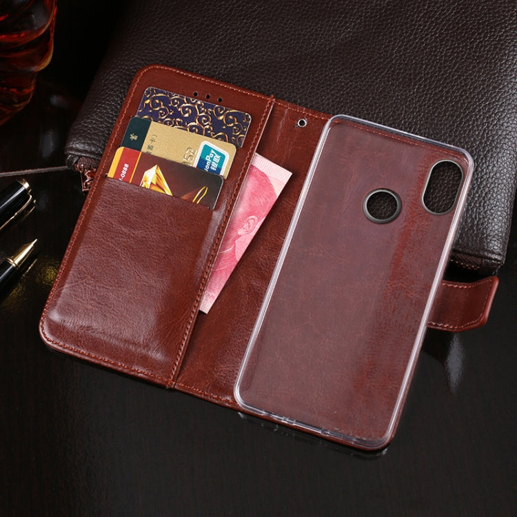 For Doogee X70 idewei  Crazy Horse Texture Horizontal Flip Leather Case with Holder & Card Slots & Wallet(Brown)