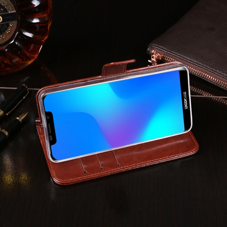 For Doogee X70 idewei  Crazy Horse Texture Horizontal Flip Leather Case with Holder & Card Slots & Wallet(Sky Blue)