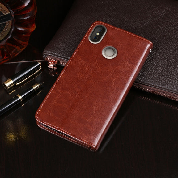 For Doogee X70 idewei  Crazy Horse Texture Horizontal Flip Leather Case with Holder & Card Slots & Wallet(White)