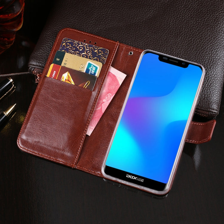 For Doogee X70 idewei  Crazy Horse Texture Horizontal Flip Leather Case with Holder & Card Slots & Wallet(White)