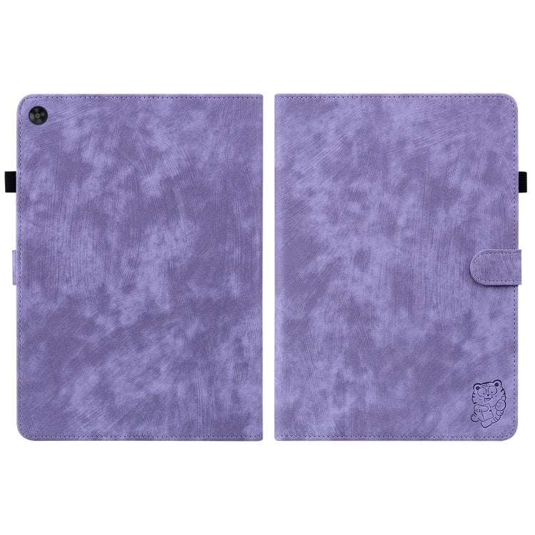 For Huawei MatePad SE Tiger Pattern Flip Leather Tablet Case(Purple)