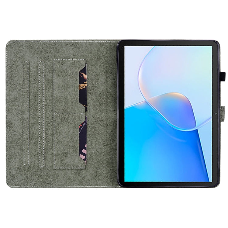 For Huawei MatePad SE Tiger Pattern Flip Leather Tablet Case(Brown)
