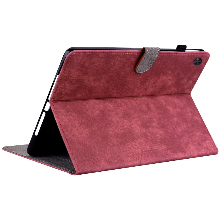 For Huawei MatePad SE Tiger Pattern Flip Leather Tablet Case(Red)