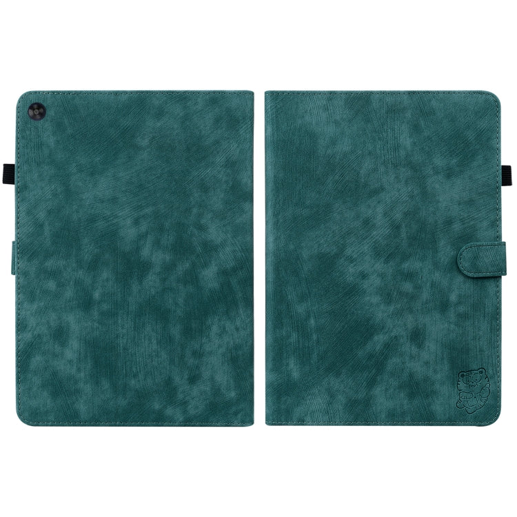 For Huawei MatePad SE Tiger Pattern Flip Leather Tablet Case(Dark Green)