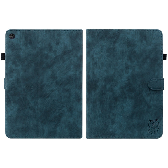 For Huawei MatePad SE Tiger Pattern Flip Leather Tablet Case(Dark Blue)