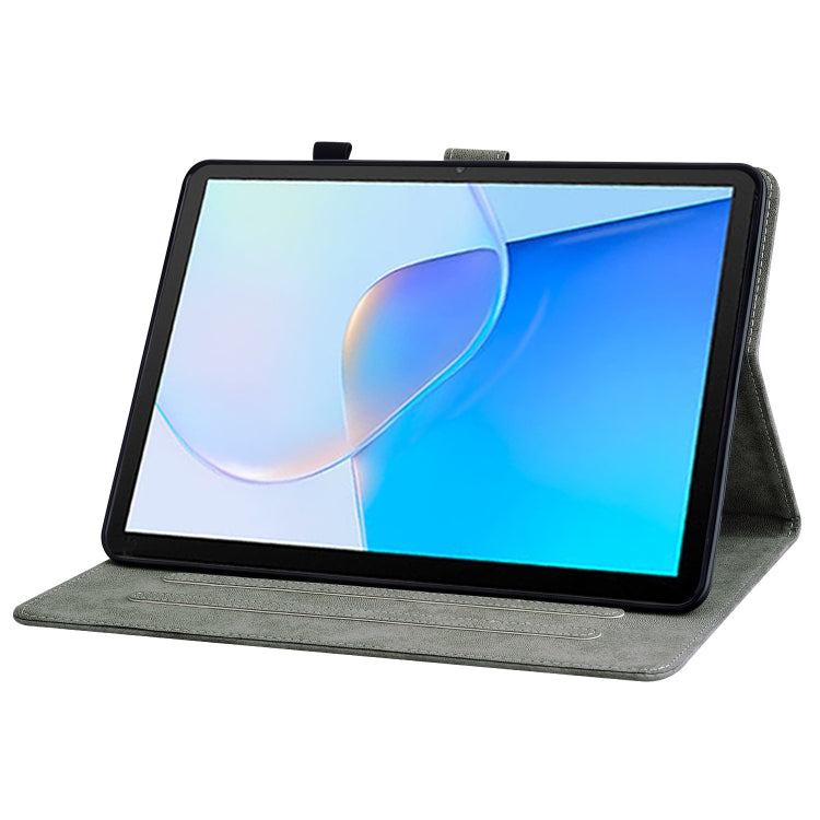 For Huawei MatePad SE Tiger Pattern Flip Leather Tablet Case(Dark Blue)