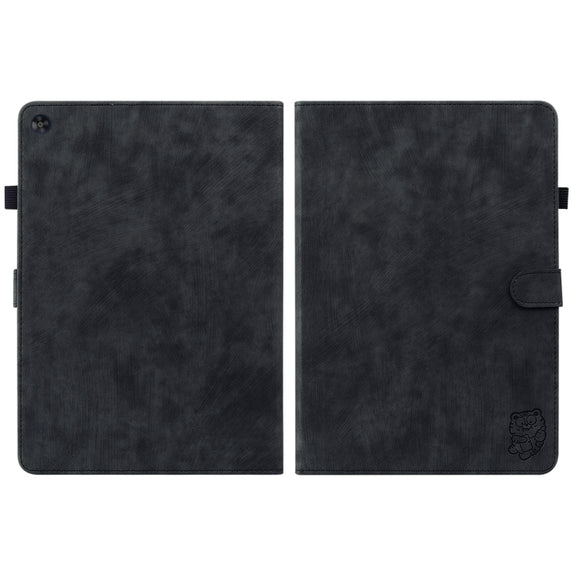 For Huawei MatePad SE Tiger Pattern Flip Leather Tablet Case(Black)