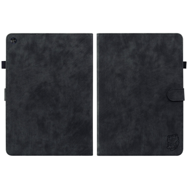 For Huawei MatePad SE Tiger Pattern Flip Leather Tablet Case(Black)