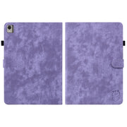For Nokia T21 Tiger Pattern Flip Leather Tablet Case(Purple)