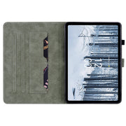 For Nokia T21 Tiger Pattern Flip Leather Tablet Case(Dark Blue)