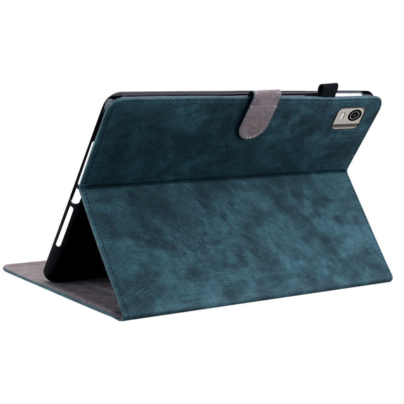 For Nokia T21 Tiger Pattern Flip Leather Tablet Case(Dark Blue)
