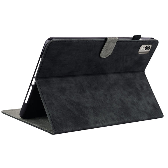 For Nokia T21 Tiger Pattern Flip Leather Tablet Case(Black)