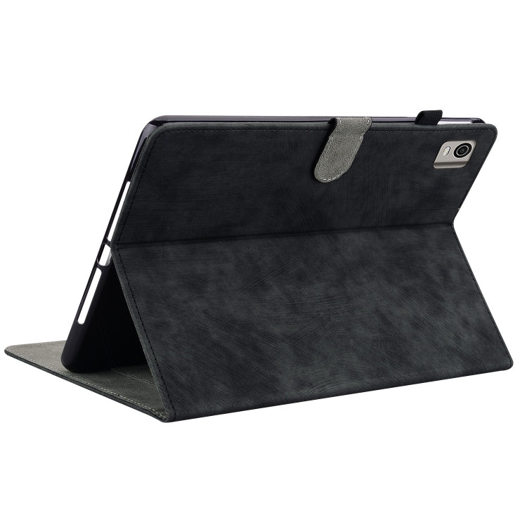 For Nokia T21 Tiger Pattern Flip Leather Tablet Case(Black)
