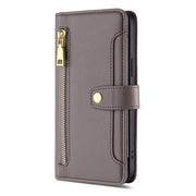For Honor 80 GT Sheep Texture Cross-body Zipper Wallet Leather Phone Case(Grey)