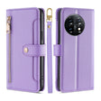For OnePlus 11 Sheep Texture Cross-body Zipper Wallet Leather Phone Case(Purple) - OnePlus Cases by PMC TechLife | Online Shopping South Africa | PMC TechLife | Buy Now Pay Later Mobicred