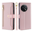 For OnePlus 11 Sheep Texture Cross-body Zipper Wallet Leather Phone Case(Pink) - OnePlus Cases by PMC TechLife | Online Shopping South Africa | PMC TechLife | Buy Now Pay Later Mobicred