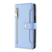 For OnePlus 11 Sheep Texture Cross-body Zipper Wallet Leather Phone Case(Blue)