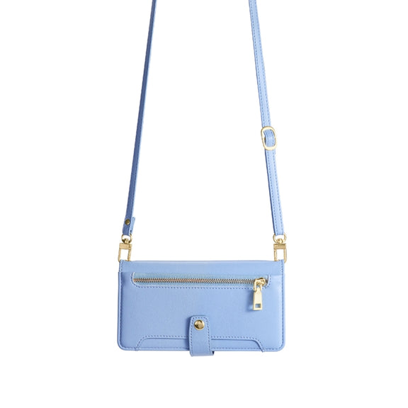 For OnePlus 11 Sheep Texture Cross-body Zipper Wallet Leather Phone Case(Blue)