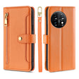For OnePlus 11 Sheep Texture Cross-body Zipper Wallet Leather Phone Case(Orange) - OnePlus Cases by PMC TechLife | Online Shopping South Africa | PMC TechLife | Buy Now Pay Later Mobicred