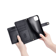 For OnePlus 11 Sheep Texture Cross-body Zipper Wallet Leather Phone Case(Black)