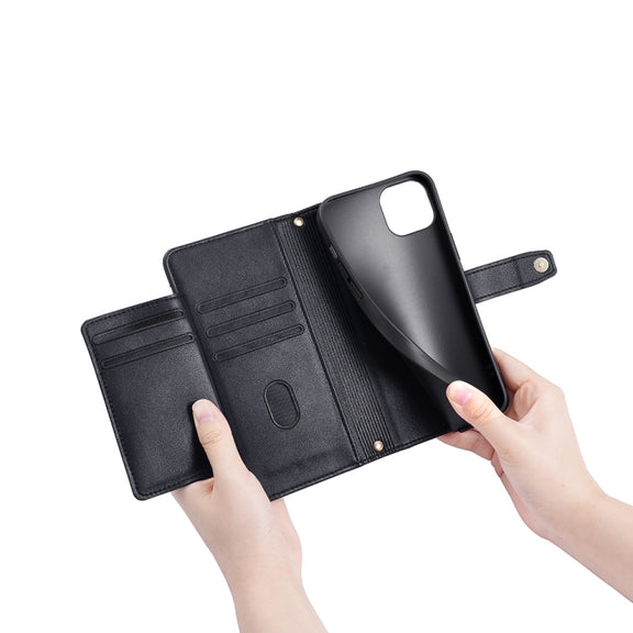 For OnePlus 11 Sheep Texture Cross-body Zipper Wallet Leather Phone Case(Black)