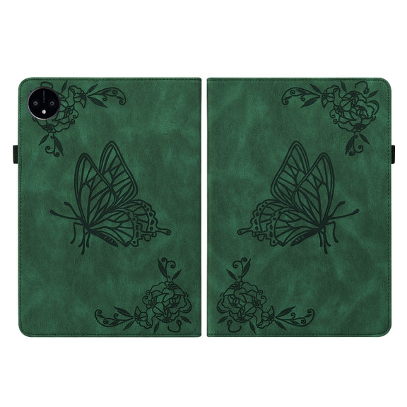 For Huawei MatePad Pro 11 2022 Butterfly Flower Embossed Leather Tablet Case(Green)