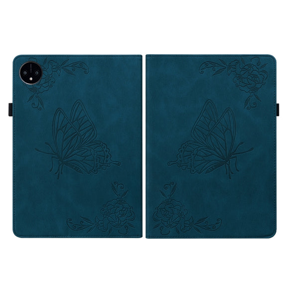 For Huawei MatePad Pro 11 2022 Butterfly Flower Embossed Leather Tablet Case(Blue)