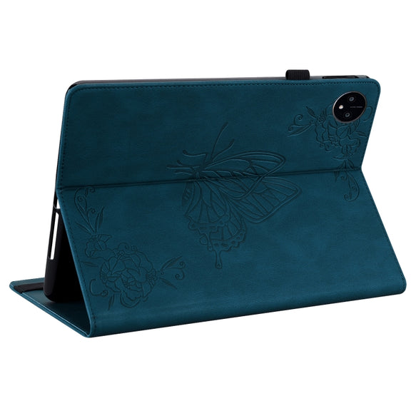 For Huawei MatePad Pro 11 2022 Butterfly Flower Embossed Leather Tablet Case(Blue)