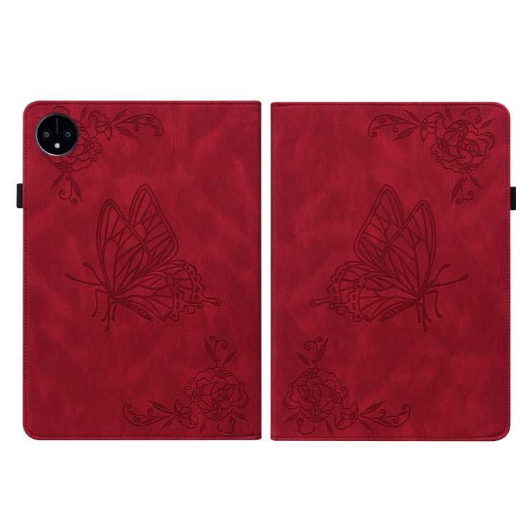 For Huawei MatePad Pro 11 2022 Butterfly Flower Embossed Leather Tablet Case(Red)