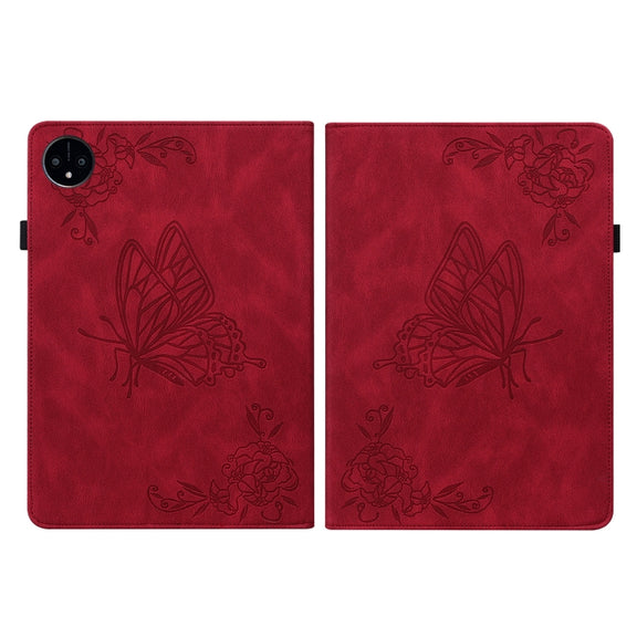For Huawei MatePad Pro 11 2022 Butterfly Flower Embossed Leather Tablet Case(Red)