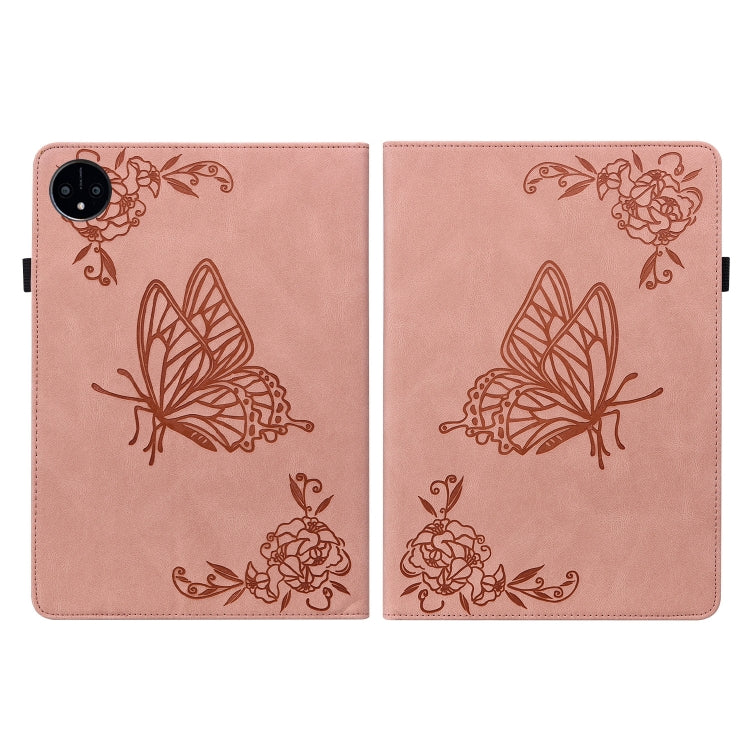 For Huawei MatePad Pro 11 2022 Butterfly Flower Embossed Leather Tablet Case(Rose Gold)