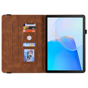 For Huawei MatePad SE Butterfly Flower Embossed Leather Tablet Case(Brown)
