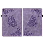 For Huawei MatePad SE Butterfly Flower Embossed Leather Tablet Case(Purple)