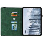 For Nokia T21 Butterfly Flower Embossed Leather Tablet Case(Green)