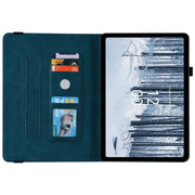 For Nokia T21 Butterfly Flower Embossed Leather Tablet Case(Blue)