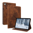 For Nokia T21 Butterfly Flower Embossed Leather Tablet Case(Brown) - Nokia by PMC TechLife | Online Shopping South Africa | PMC TechLife | Buy Now Pay Later Mobicred