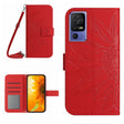 For TCL 40 SE HT04 Skin Feel Sun Flower Embossed Flip Leather Phone Case with Lanyard(Red) - More Brand by PMC TechLife | Online Shopping South Africa | PMC TechLife | Buy Now Pay Later Mobicred