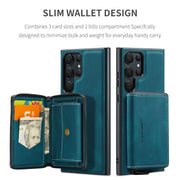 For Samsung Galaxy S24 Ultra 5G JEEHOOD Magnetic Zipper Horizontal Flip Leather Phone Case(Blue)