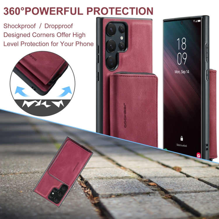 For Samsung Galaxy S24 Ultra 5G JEEHOOD Magnetic Zipper Horizontal Flip Leather Phone Case(Red)