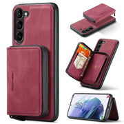 For Samsung Galaxy S24+ 5G JEEHOOD Magnetic Zipper Horizontal Flip Leather Phone Case(Red)