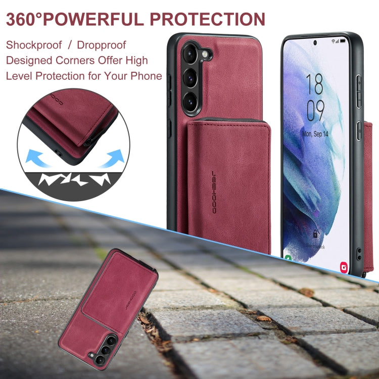 For Samsung Galaxy S24+ 5G JEEHOOD Magnetic Zipper Horizontal Flip Leather Phone Case(Red)