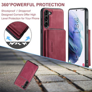 For Samsung Galaxy S24+ 5G JEEHOOD Magnetic Zipper Horizontal Flip Leather Phone Case(Red)
