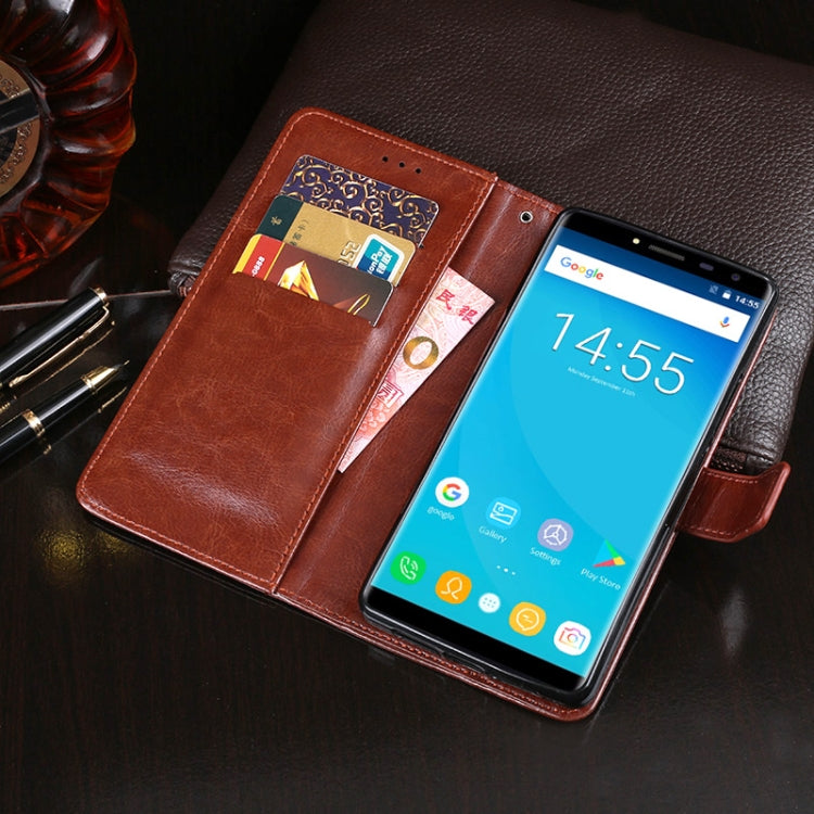 For Oukitel C8 idewei  Crazy Horse Texture Horizontal Flip Leather Case with Holder & Card Slots & Wallet(White)