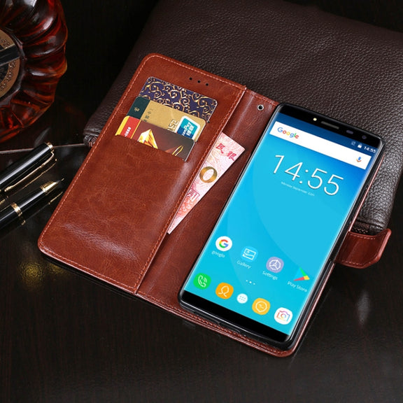 For Oukitel C8 idewei  Crazy Horse Texture Horizontal Flip Leather Case with Holder & Card Slots & Wallet(White)