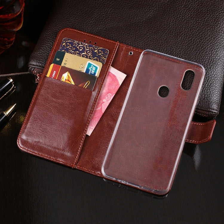For Oukitel C15 Pro idewei  Crazy Horse Texture Horizontal Flip Leather Case with Holder & Card Slots & Wallet(Sky Blue)
