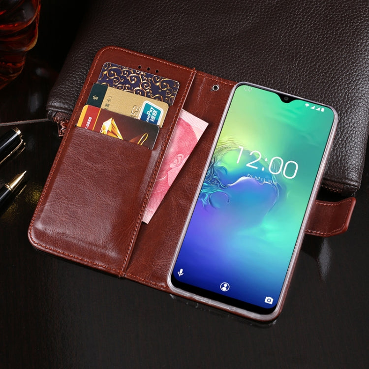 For Oukitel C15 Pro idewei  Crazy Horse Texture Horizontal Flip Leather Case with Holder & Card Slots & Wallet(White)